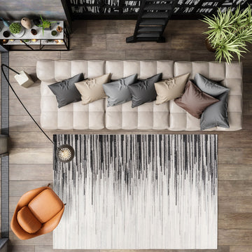 Linear Modern Half-stripe Area Rug